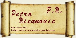 Petra Mićanović vizit kartica